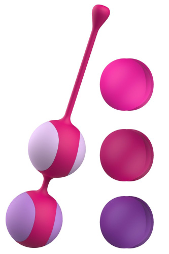 Вагинальные шарики Liebe Kewos — Cerise/Candy Violet, 5 шариков