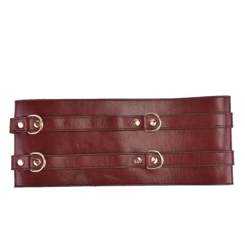 Кожаный пояс для бондажа Liebe Seele Wine Red Waist Cuff, размер M