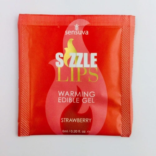 Sensuva - Sizzle Lips Strawberry - Пробник массажного геля, 6 мл.