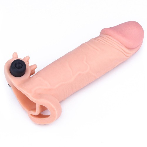 LoveToy Pleasure X-Tender Vibrating Penis Sleeve Flesh Add 2" - Насадка на пенис, +5 см (телесный)