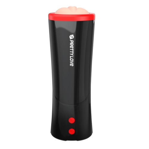 Pretty Love Ozzy Vagina Masturbator Flesh Tube - Мастурбатор с имитацией фрикций и звуковым сопровождением, 24.6х9 см