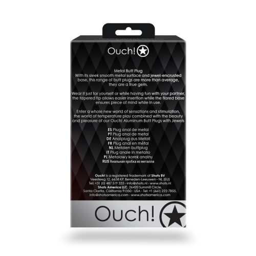Анальна пробка с камнем Ouch! Heart Gem - размер L