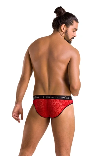 Passion - 031 SLIP MIKE red - Мужские трусы с леопардовым принтом, XXL/XXXL