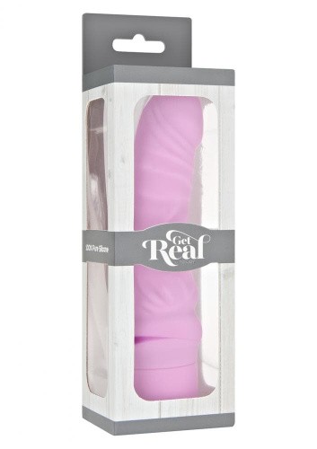 Get Real Mini Classic G-spot Vibrator - Реалистичный вибратор с венами, 17 см (розовый)