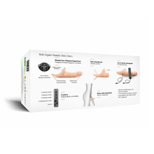 Вибронасадка для страпона с вакуумной стимуляцией Strap-On-Me Multi Orgasm Realistic Dildo, L