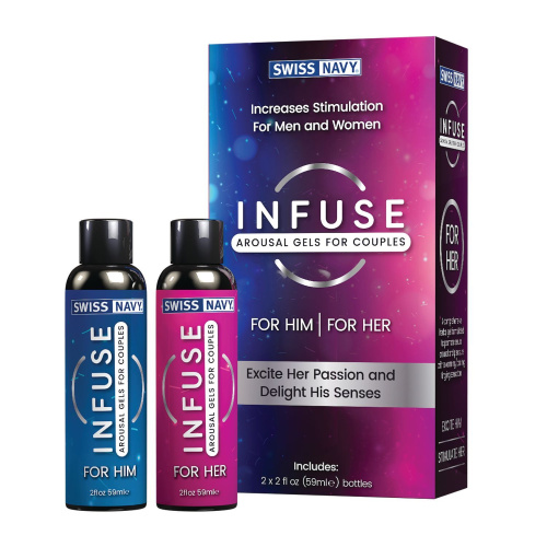 Swiss Navy Infuse Arousal Gels for Couples - Возбуждающие гели для пар, 2 х 59 мл