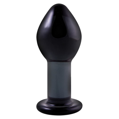 Ns Novelties Crystal Premium Glass - Большая анальная пробка, 10х4 см (чёрный)