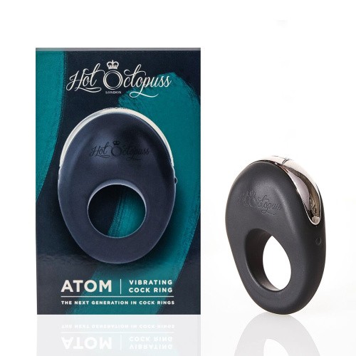 Hot Octopuss ATOM - Эрекционное виброкольцо, 8х3 см (черный)