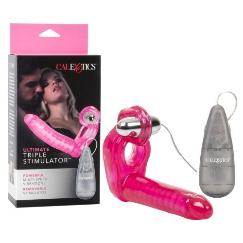 CalExotic Ultimate Triple Stimulator - насадка для двойного проникновения, 13х3 см (розовый)