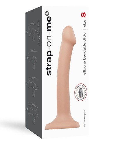 Strap-On-Me Dual Density Dildo, S - Насадка для страпона гибкая, двухслойная, 17х2.7 см, (телесная)