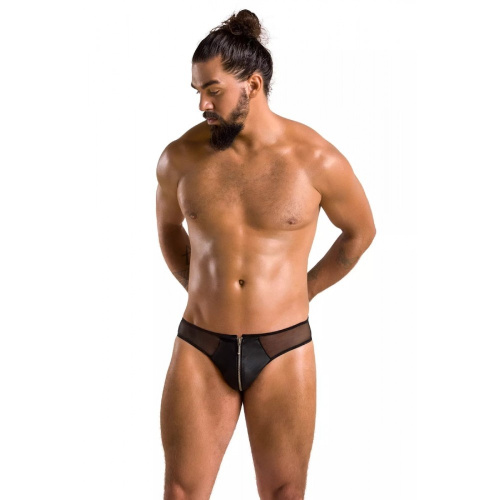 Passion - 042 SLIP TIMMY black - Сексуальні чоловічі труси з блискавкою спереду, XXL/XXXL - купити в Києві, Україні