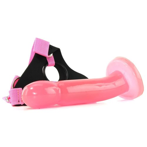 Climax Strap-on Ice Dong & Harness set - Страпон, 17.8х4 см (розовый)