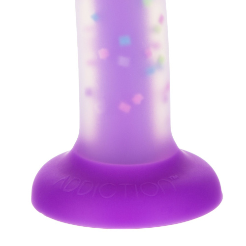 Фаллоимитатор ADDICTION Rave 8″ Glow in the Dark Dildo Purple Confetti , 20,3 см