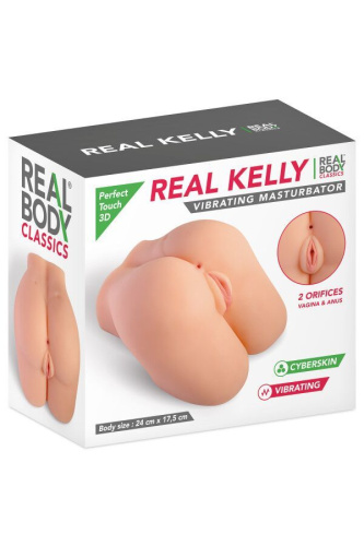 Мастурбатор-полуторс с вибрацией Real Body Real Kelly