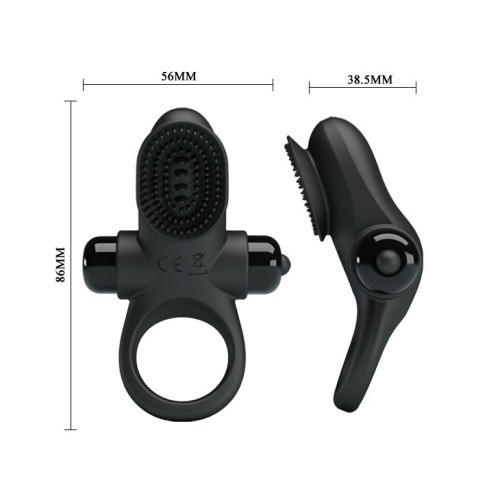Pretty Love Vibrant Penis Ring II Black - віброкільце, 8.6х3 см (чорний) - купити в Києві, Україні