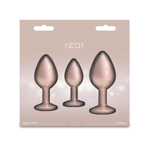 Набор анальных пробок NS Novelties Rear Assets - Trainer Kit - Iridescent Champagne