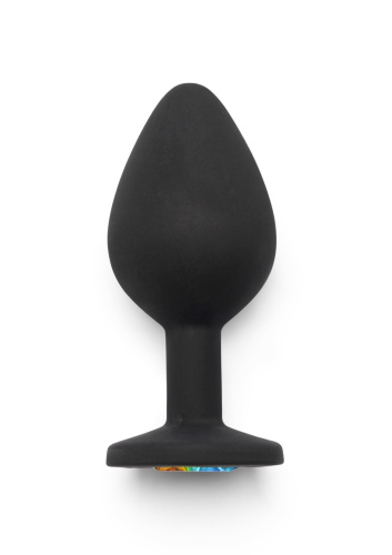 Toy Joy Rainbow Booty Jewel Medium - Анальная пробка с радужным кристаллом в основании, 8х3.5 см (M)