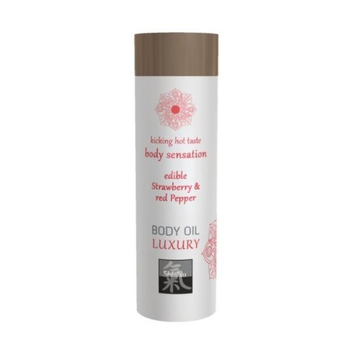 Shiatsu Body Oil Luxury Strawberry & Red Pepper - Масажна олія (їстівна) 75 мл - купити в Києві, Україні