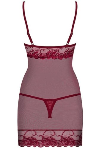 Obsessive Wonderia chemise UA79186 - Комплект, L/XL, (бордовый)