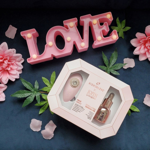 HighOnLove & JOPEN: Objects of Desire подарочный набор (капли для клитора и вибратор с кристаллами)