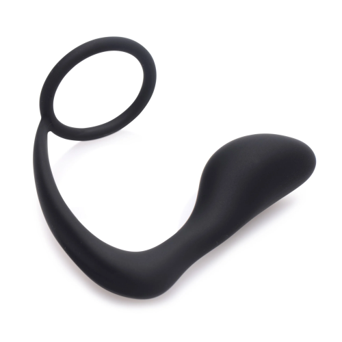 Prostatic Play Explorer II Prostate Stimulator And Cock Ring - Стимулятор простати, 8,8х3,1 см (черный)