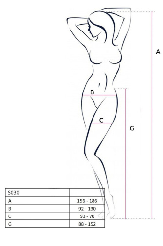 Эротические колготки-бодистокинг с плетением на бедрах Passion S030, One Size