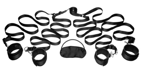 Frisky Bedroom Restraint Kit - Фиксаторы с манжетами на кровать (черный)