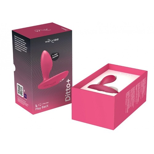 We-Vibe Ditto+ Cosmic Pink + Лубрикант 50 мл - Анальный смарт-вибратор, 8,8 см (розовый)
