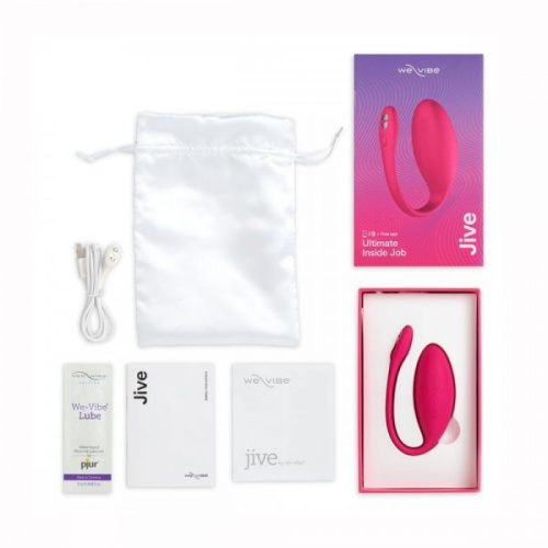 We-Vibe Jive Smart + Лубрикант 50 мл - мощное виброяйцо с управлением со смартфона, 9.2х3.5 см (розовый)