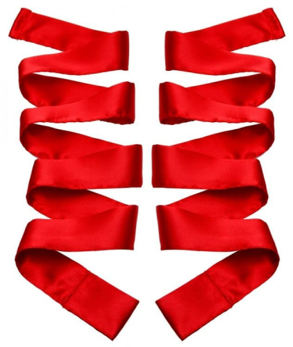 GreyGasms Scarlet Red Satin Sash Set - атласные ленты для фиксации