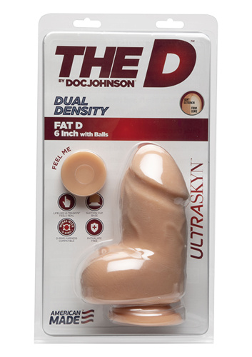 Doc Johnson Fat D 6 In w Balls Ultraskyn - толстый фаллоимитатор из киберкожи, 10,8х7 см (телесный)