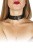 sLash Leather Collar - кожаный ошейник с кольцом, 41 см (чёрный)