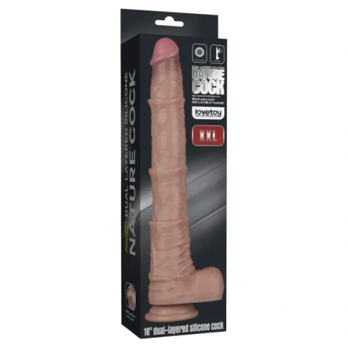 Фаллоимитатор Dual Layered Bendable 16'' Flesh, 40.5 см