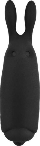 Adrien Lastic Pocket Vibe Rabbit Black - вибропуля со стимулирующими ушками, 8.5х2.3 см (чёрная)