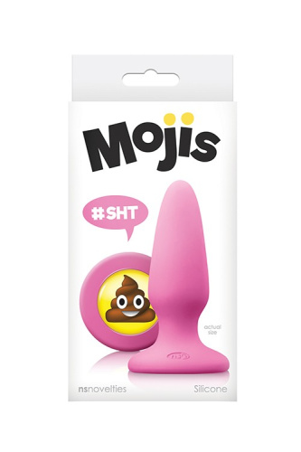 NS Novelties Mojis Plug #SHT Medium - средняя анальная пробка, 8х3,7 см (розовый)
