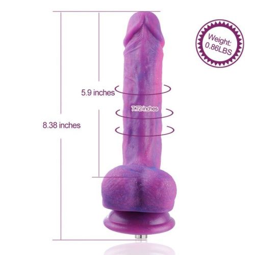 Реалистичный вибратор 8.2″ для секс-машин Hismith Purple Silicone Dildo