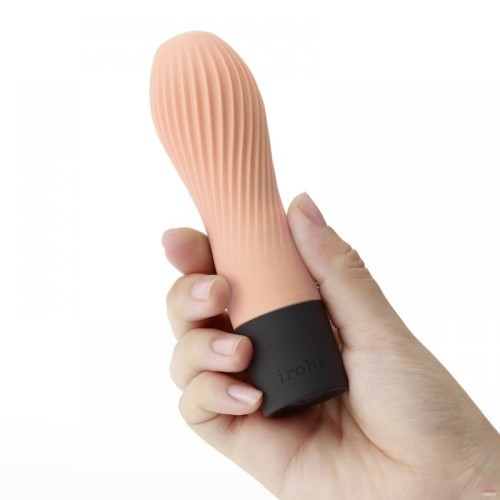 Iroha Zen Hanacha - вибратор с нежной ребристой поверхностью,12,7х3,4 см. (светло-розовый)