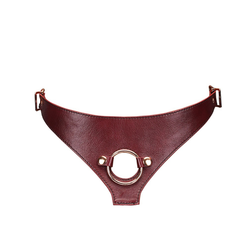 Шкіряні трусики для страпона Liebe Seele Wine Red Strap on Harness, універсальний розмір - купити в Україні | Секс шоп SEX-SHOP.ua