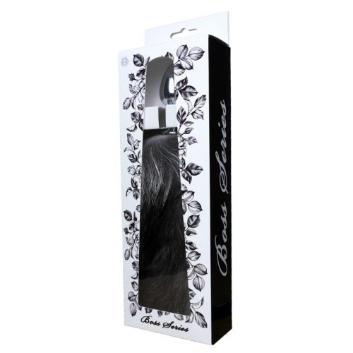 Boss Fox TAIL Black XXL -Анальная пробка с хвостом, 9х4 см (чёрный)