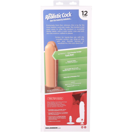 Фаллоимитатор Doc Johnson The Realistic Cock ULTRASKYN 12 Inch Hung, 31,8 см