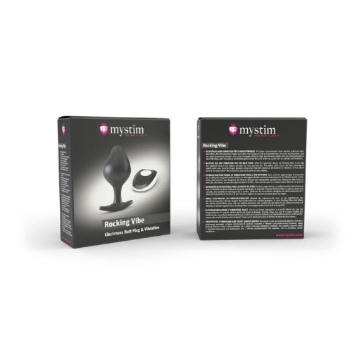 Mystim Rocking Vibe - Силиконовая анальная пробка с вибрацией и пультом для электростимулятора, 9.7х3.7 см