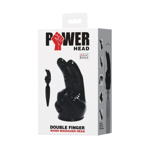 LyBaile - Power Head Double Finger Wang Massager Head Transparent - Насадка для вибромассажера, 11.8х3.8 см