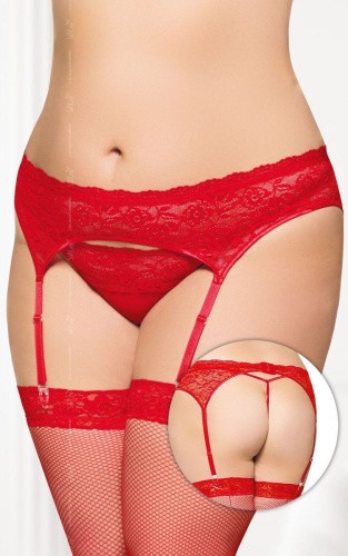 SoftLine Garterbelt 3305 - Пояс для панчох зі стрінгами, XL (червоний) - купити в Києві, Україні