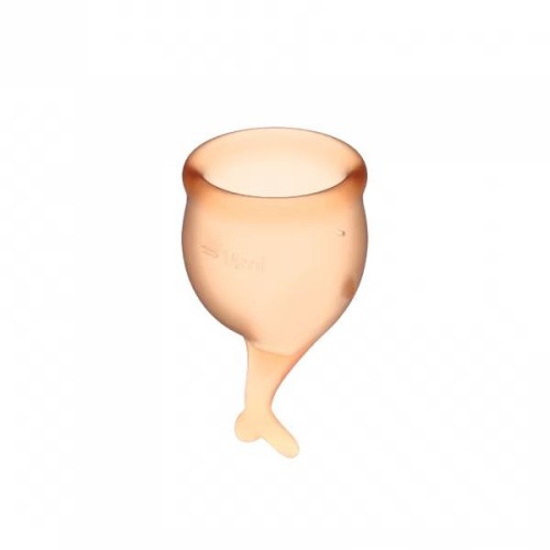 Satisfyer Feel Secure - набор менструальных чаш, 15 мл и 20 мл (оранжевый)