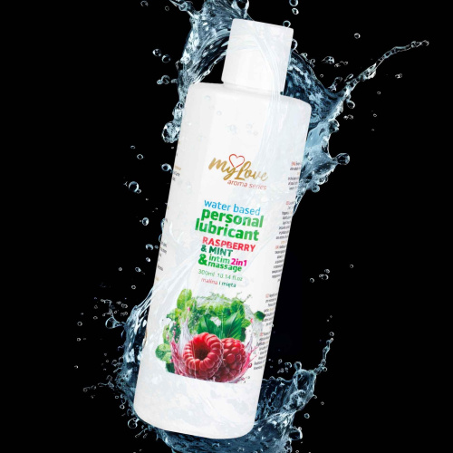 2в1 лубрикант и массажный гель - MyLove Aroma Series Intim&Massage Raspberry & Mint, 300 мл