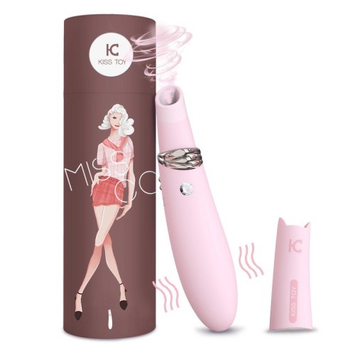 KisToy Miss CC - Вакуумный стимулятор с вибрацией, 18.5х3.6 см (розовый)