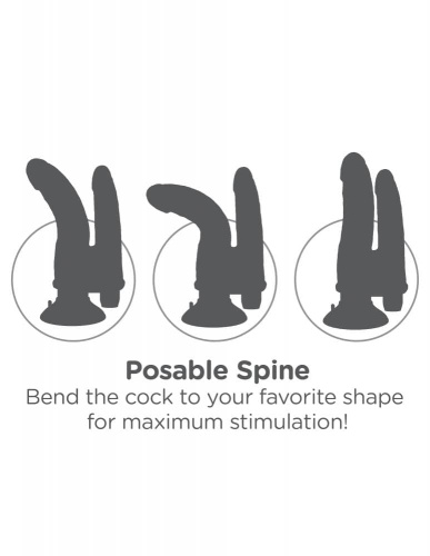 Pipdream King Cock Vibrating Double Penetrator - вибратор для двойного проникновения