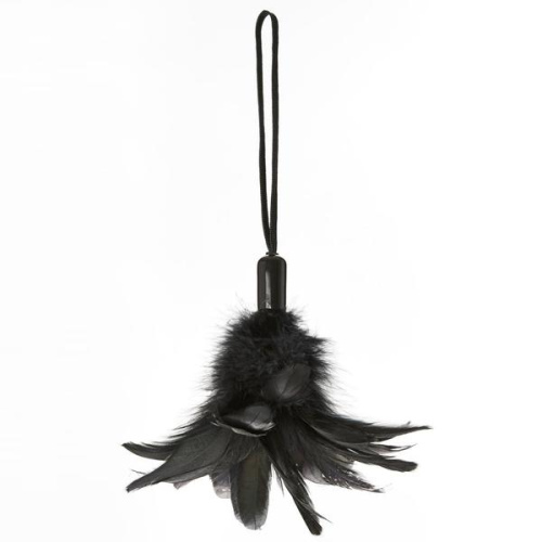 Sportsheets Pleasure Feather Black - Метелочка-щекоталка на веревочной петле