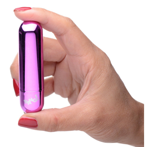 BANG! 10X Vibrating Metallic Bullet - Перезаряжаемая вибропуля, 7,6 см (фиолетовый)
