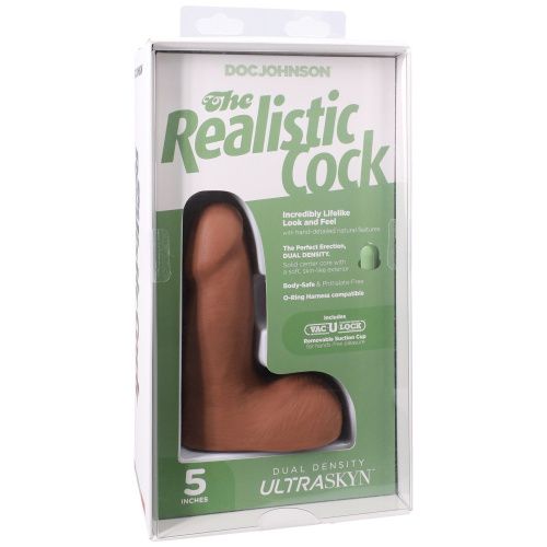 Фаллоимитатор Doc Johnson The Realistic Cock ULTRASKYN 5 Inch with Balls, 13,3 см